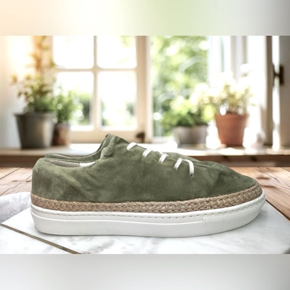 PAJAR Canada Espadrille Jade Green Velvet Sneakers Size 40 - Picture 6 of 15